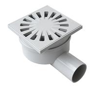 First Plast CHABS1040G Ferme siphonate en ABS, gris, 100 x 100 mm