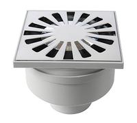 First Plast CHABSV1050M Ferme siphonate en ABS, chromé, 100 x 100 mm