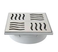 First Plast CHABSV1550IN Ferme siphonique en ABS avec grille, argent (inoxydable), 150 x 150 mm
