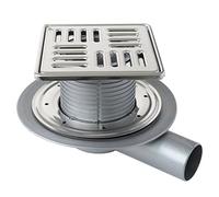 First Plast CHPPF15IN Ferme en polypropylène avec grille à bride universelle, argent (inoxydable), 150 x 150 mm
