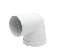 First Plast CWPG100F Courbe en PVC ø 100 mm avec joint pour WC. Couleur blanche