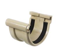 First Plast - Gouttière PVC 16 demi-ronde - Jonction longue à joint montés PVC 16 demi-ronde - Sable - First Plast