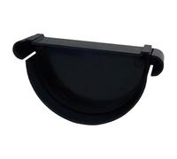 First Plast - Gouttière PVC 25 demi-ronde - Fond de gouttière PVC 25 droite/gauche - Anthracite -