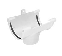 First Plast - Gouttière PVC 25 demi-ronde - Naissance centrale à joints montés PVC 25 sortie Ø80 - blanc - First Plast