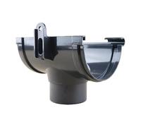 First Plast - Gouttière PVC 25 demi-ronde - Naissance centrale Bi-system PVC 25 demi-ronde - Anthracite - First Plast