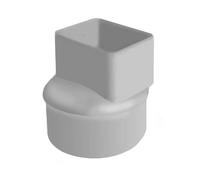 First Plast - Gouttière PVC 33 demi-ronde - Manchon pour tube descente gouttière - 82x56 mm - Gris - Ø100 -