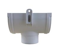 First Plast - Gouttière PVC 33 demi-ronde - Naissance centrale avec support à joints montés PVC 33 demi-ronde - Gris - First Plast