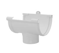 First Plast - Gouttière PVC 33 demi-ronde - Naissance centrale avec support Bi System - PVC 33 demi-ronde - Grise - First Plast