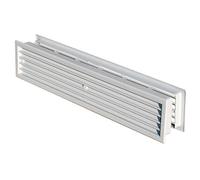 First Plast - Grille de ventilation PVC - Grille 452 x 90 mm pour portes et cloisons avec épaisseur réglable de 28 à 40 mm - Blanc -