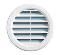 First Plast - Grille de ventilation PVC - Grille ventilation ronde à encastrer plastique blanc - Ext Ø96 mm - Tube 80 mm -