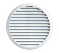 First Plast - Grille de ventilation PVC - Grille ventilation ronde PVC blanc 270 mm avec ressorts pour tube de 220 à 260 mm -