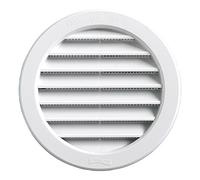 First Plast Grille Ronde a encastr.avec moustiquaire d.125 Blanc-Pass air 100cm2