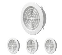 First Plast Grille ronde a encastr. avec moustiquaire d.125 blanc-pass air 30cm2 (Lot de 4)