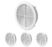 First Plast Grille ronde a encastr. avec moustiquaire d.160 blanc-pass air 135cm2 (Lot de 4)