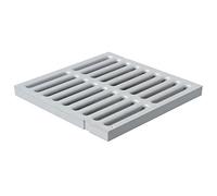First Plast - Grilles de sol en PVC - Grille de sol PVC légère anti-choc 383 x 383 mm - Résistance 28,00 KN - Gris - Fisrt Plast