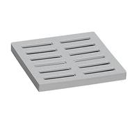 First Plast - Grilles de sol en PVC - Grille PVC pour siphon de balcon et regard de descente 130 x 130 mm - Gris -