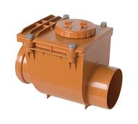 First Plast nro125 a Soupape anti-retour en pVC avec joints toriques, rouge, diamètre 125 mm