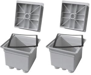 FIRST PLAST PCE Cockpit pour câbles électriques avec couvercle et fermeture hermétique, mm 270 x 270 x 240 h. Couleur grise (Lot de 2)