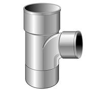 First Plast - Raccord PVC Évacuation - Té Pied de Biche Réduit - 87°30 Mâle Femelle Ø100 X 40