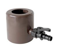 First Plast RAPF186M Récupérateur d'eau de pluie avec pare-feuilles et valve porte-caoutchouc, marron