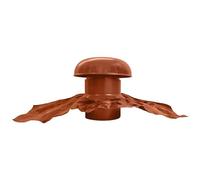 First Plast - Ventilation toiture - Chapeau de ventilation avec bande plomb Ø125mm - Rouge tuile -