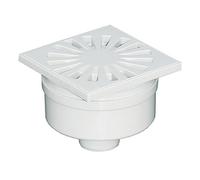 First Plast - Vidage douche - Siphonette 100x100mm sortie verticale Ø40 - Grille ABS