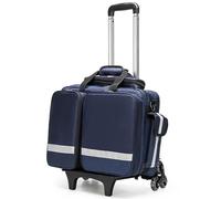 First Responder Bag - Sac à roulettes médical de grande capacité avec roulettes, sac de traumatisme imperméable et durable pour EMT, EMS, police, pompiers et ambulanciers paramédicaux, bleu