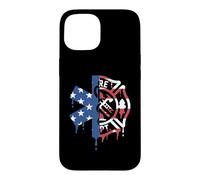 First Responder EMS EMT Paramédic Drapeau américain Drip Coque pour iPhone 15