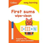 First Sums 3-5 ans – Cahier d'activités effaçable – Idéal pour l'apprentissage à la maison
