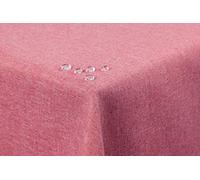 First-Tex Nappe - Aspect lin - Effet lotus - Lavable - Avec ourlet droit - 160 x 260 cm - Ovale - Rose