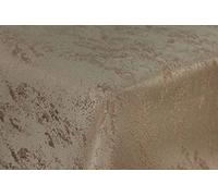 First-Tex Nappe damassée jacquard brillant chiné, ovale, 160 x 220 cm, sable/marron clair