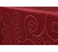 First-Tex Nappe de table à décor damassé *Couleur et taille au choix*, Polyester, rouge foncé, 130x220 oval