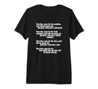 First They Came for The Socialists No One Left to Speak Poem T-Shirt Haut de Gamme