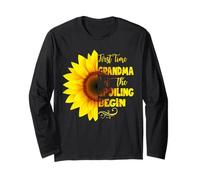 First Time Grandma Let The Spoiling Begin Tournesol Floral Manche Longue