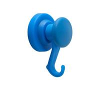 FIRST4MAGNETS Aimant en Néodyme Recouvert de Caoutchouc Bleu avec Crochet Pivotant Pour Maintenir la Corde, les Fils et les Vêtements - 43mm de diamètre (Lot de 40)