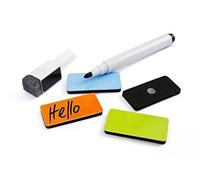 First4magnets Assortiment essuyer Sec « Memo » aimants avec marqueur (1 Jeu de 4), Argent