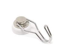 FIRST4MAGNETS Crochet Pivotant Blanc Pour la Corde, Les Fils et Les Vêtements - 25mm de diamètre - Pack de 20