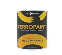 FIRST4MAGNETS Ferropaint® Paint Magnétique Charbon de Bois Pour Murs, Chambre, Bureau, Cuisine, Salle de Jeux, Salle de Classe, Bricolage et Rénovation - 1 Litre