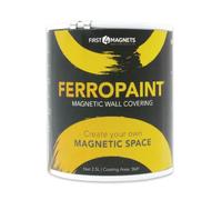 FIRST4MAGNETS Ferropaint® Paint Magnétique Charbon de Bois Pour Murs, Chambre, Bureau, Cuisine, Salle de Jeux, Salle de ricolage et Rénovation - 2,5 Litres - 2 Boîtes