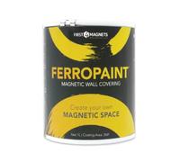 FIRST4MAGNETS Ferropaint® Paint Magnétique Charbon de Bois Pour Murs, Chambre, Bureau, Cuisine, Salle de Jeux, Salle de ricolage et Rénovation - 1 Litre - 5 Boîtes