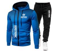 FirstCic Ensemble de vêtements de sport pour homme Agro.tr_onic Sweat à capuche et pantalon en molleton mélangé coton imprimé, deux pièces (Bleu,TG)
