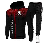 FirstCic Ensemble de vêtements de sport pour homme Peu.g_eot Sweat à capuche et pantalon en molleton mélangé coton imprimé, deux pièces (Noir,Grand)