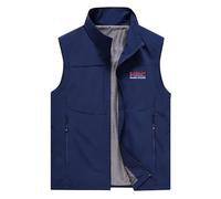 FirstCic Gilet tactique multifonctionnel pour homme H.R_C Print Gilet de photographie en extérieur Gilet résistant à l'usure et respirant (Bleu,TTG)