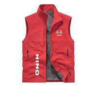 FirstCic Gilet tactique multifonctionnel pour homme Hi.n_o Print Gilet de photographie en extérieur Gilet résistant à l'usure et respirant (Rouge,S)