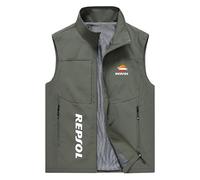 FirstCic Gilet tactique multifonctionnel pour homme Re.p_sol Print Gilet de photographie en extérieur Gilet résistant à l'usure et respirant (Vert militaire,Grand)