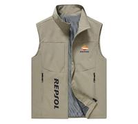 FirstCic Gilet tactique multifonctionnel pour homme Re.p_sol Print Gilet de photographie en extérieur Gilet résistant à l'usure et respirant (Kaki,4TG)