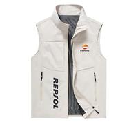 FirstCic Gilet tactique multifonctionnel pour homme Re.p_sol Print Gilet de photographie en extérieur Gilet résistant à l'usure et respirant (Blanc,Grand)