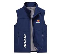 FirstCic Gilet tactique multifonctionnel pour homme Re.p_sol Print Gilet de photographie en extérieur Gilet résistant à l'usure et respirant (Bleu,TG)