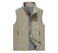 FirstCic Gilet tactique multifonctionnel pour homme W.R.C Print Gilet de photographie en extérieur Gilet résistant à l'usure et respirant (Kaki,3TG)