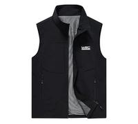 FirstCic Gilet tactique multifonctionnel pour homme W.R.C Print Gilet de photographie en extérieur Gilet résistant à l'usure et respirant (Noir,3TG)